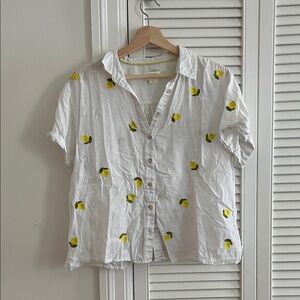 Maeve White Top with Yellow Details
